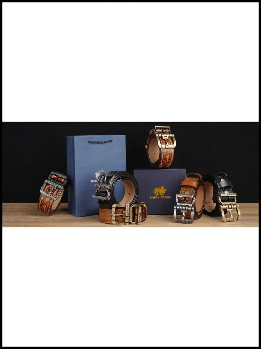 Genuine Cowhide Leather Western Belt Removable Snap Buckle Men's
